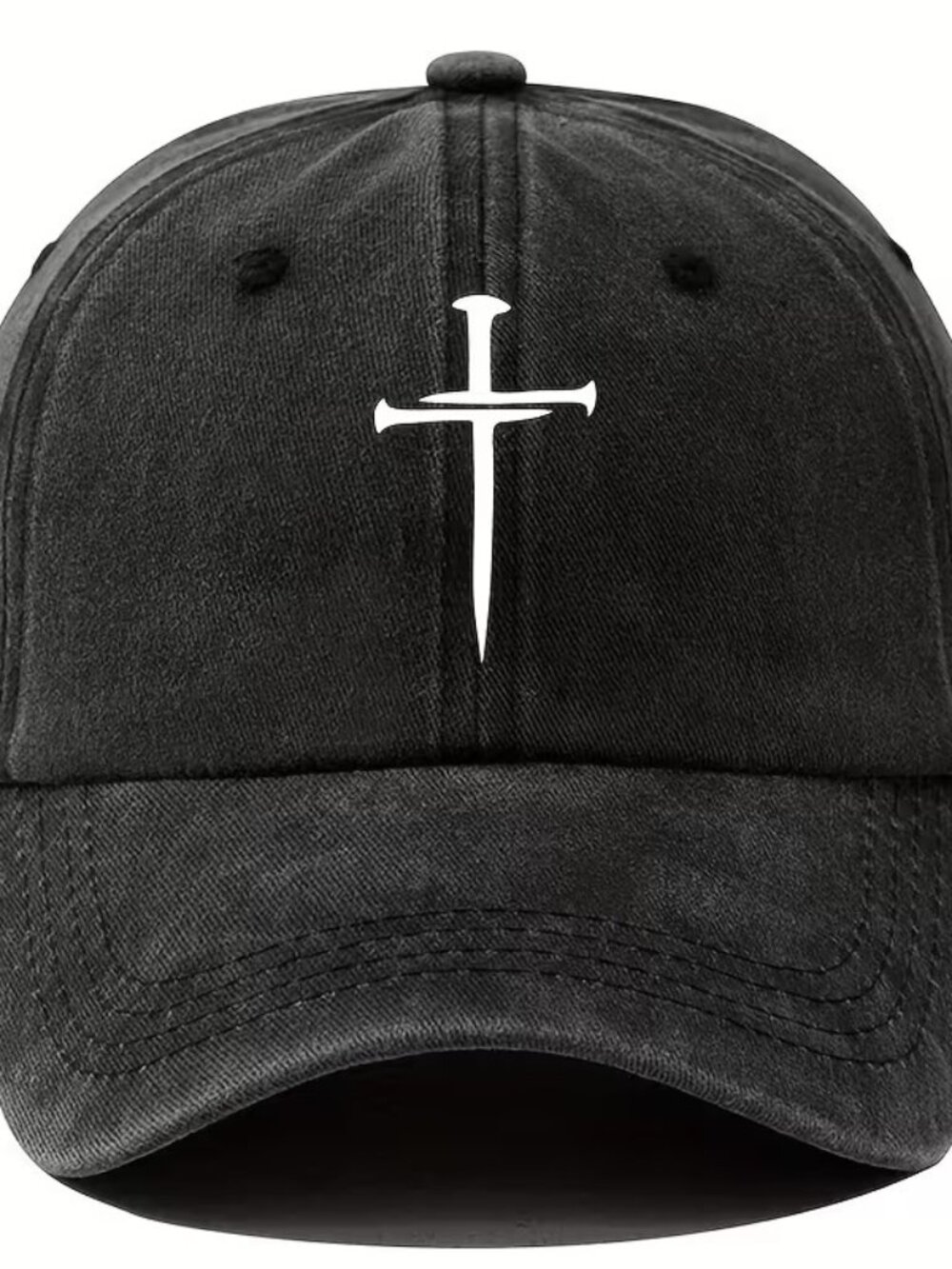 Black Christian Cross Sword Hat Jesus Faith Religious Baseball Cap Dad Hat Gift - Picture 2 of 6